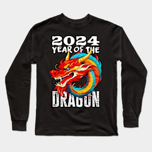 Chinese Lunar New Year of The Dragon 2024 - Happy New Year 2024 Long Sleeve T-Shirt